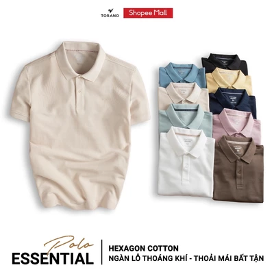 Áo polo nam ESSENTIAL POLO TORANO trơn logo ngực, Chống Nhăn,Bền Màu,Thiết Kế Trẻ Trung ESTP042