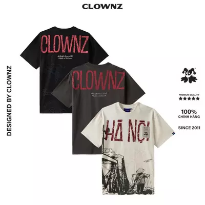 [LIMITED] Áo thun trơn tay lỡ local brand ClownZ Hà Nội phông cổ tròn form rộng cotton unisex nam nữ nhiều màu