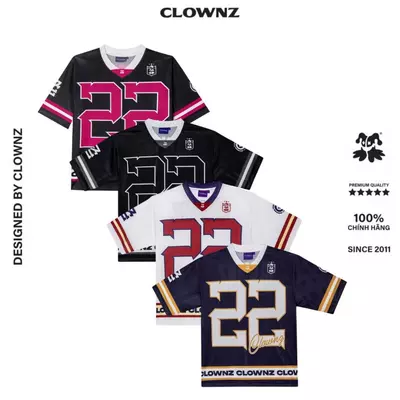 [SALE UP 35%] Áo phông ClownZ 22 Jersey T-shirt áo đẹp tay lỡ cổ tròn vải mesh cao cấp áo thun nam nữ unisex