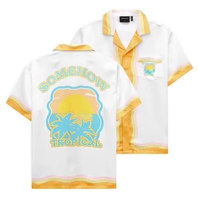 Áo Sơ Mi Nam Cuban Summer Tropical, Chất Vải 100PoLy Thoải Mái, SM0112, SOME HOW STORE