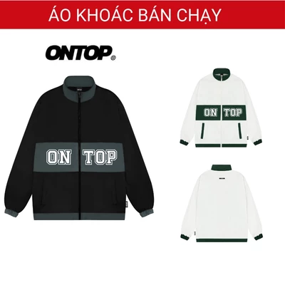 Áo khoác dù nam nữ local brand ONTOP 2 lớp sọc ngang phối màu form rộng Baseball Jacket | O21-AK2
