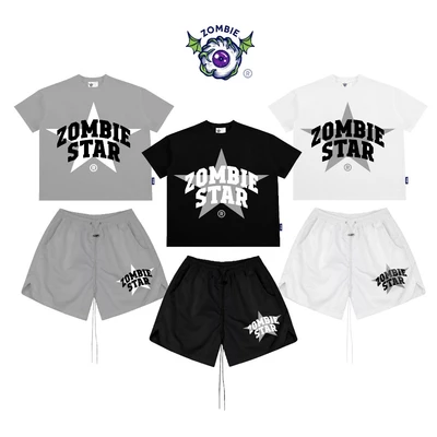 Áo Thun form BOXY ZOMBIE CLUB, STAR chữ in nổi, Chính Hãng