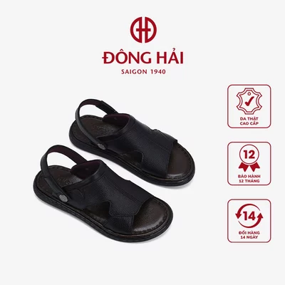 Giày Sandal nam Đông Hải thiết kế quai ngang cut-out hiện đại đế cao 3cm tiện dụng - S1134