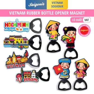 Đồ khui có nam châm hít tủ lạnh nhiều mẫu hình Việt Nam cô gái áo dài dễ thương lưu niệm Saigonir