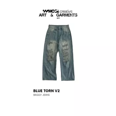 BLUE TORN V2 - Quần jeans xanh rách 1011