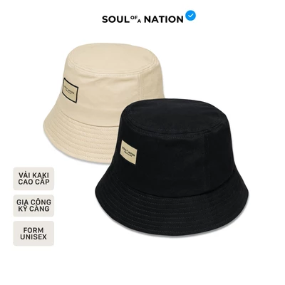 [GIÁ TRẢI NGHIỆM] Nón Bucket Trơn - Vành cụp vải Kaki Cotton 100% cao cấp màu Kaki Đen/Kaki Be - SOUL OF A NATION