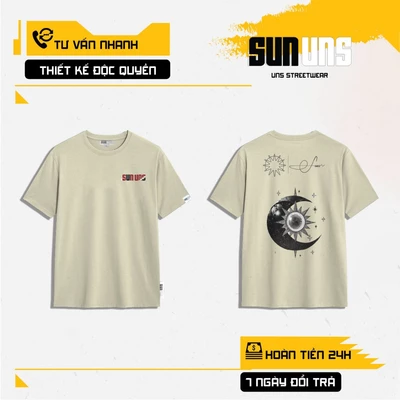 Áo Phông Local Brand Nam Nữ Unisex SUN Cổ Tròn Tay Ngắn Oversize 100% Cotton Áo Thun Nam Nữ Mã SUN12