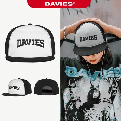 Mũ lưỡi trai trucker nam nữ DAVIES màu đen phối trắng vải canvas đứng form phong cách hiphop Trucker Cap I D-C9