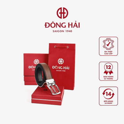 Thắt Lưng Nịt Nam Đông Hải Da Bò Cao Cấp Mặt Xoay Chiều Đầu Khóa Ngẫu Nhiên - PU03