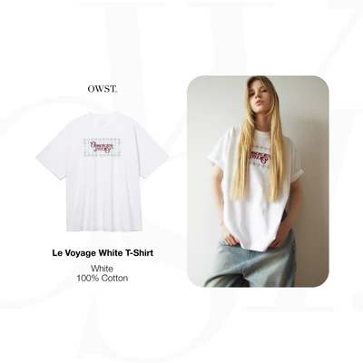 Áo Thun Trắng Le Voyage 100% Cotton Oh Wonder Studio