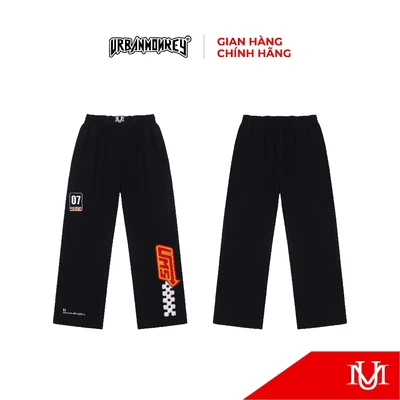Quần Dài Unisex URBAN MONKEY RaceStar Pant Vải Dù Pha Thun Màu Đen Form Ống Suông Nam Nữ Local Brand