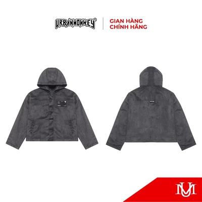 Áo Khoác URBAN MONKEY Suede Crop Jacket Grey Da Lộn Lót Dù Form Crop Nam Nữ Phối Màu Xám Local Brand