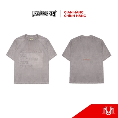 Áo Thun Da Lộn Nam Nữ Unisex URBAN MONKEYS " 3D QUOTE F&F SUEDE TEE PURPLEE " Chất Liệu Da Lộn Cao Cấp In Phối Màu Tímmm