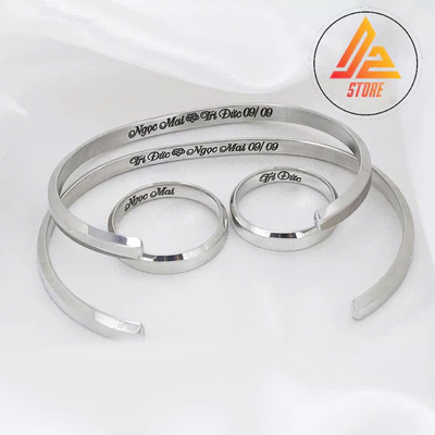 [Khắc theo yêu cầu] Vòng Cuff DW v1 unisex cặp đôi thép không gỉ 316L [Bảo hành 5 năm]