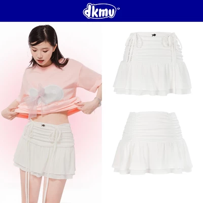 Chân váy trắng đuôi cá ngắn DKMV dáng chữ A lưng cao thắt nơ xinh xắn Minia Skirt | K-V3