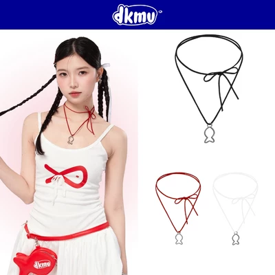 Vòng cổ choker nữ DKMV màu đen, trắng, đỏ thiết kế hình con cá thắt nơ đáng yêu Fishy Chocker | K-A2