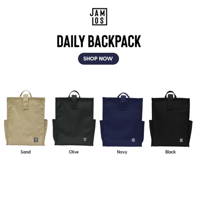 Daily Backpack - Balo canvas dáng chữ nhật 14inch tiện dụng hàng ngày Jamlos