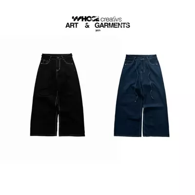 CONTRAST STITCH JEANS - Quần jeans màu cơ bản/chỉ trắng tương phản Whose Studio