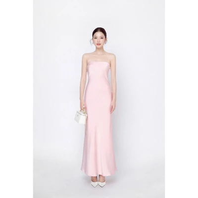 RUBIES Elys Dress - Đầm Dài Nữ Vải Lụa Dáng Suông Chiết Eo Cúp Ngực