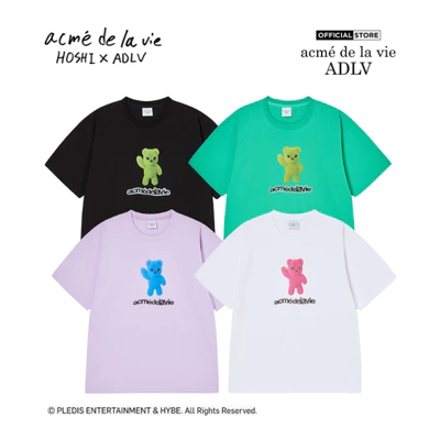 Áo Thun ADLV Alien Bear Dáng Oversized Màu Đen/Xanh Lá Nhạt/Tím Nhạt/Trắng - Hàng chính hãng