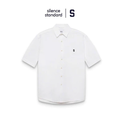 Áo sơ mi ngắn tay SilenceStandard Eco Oxford logo S/basic [SO12]