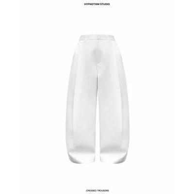 HYPNOTISM | CREASED TROUSERS - Quần tây dài nam nữ, dáng ống suông đứng, xếp ly phía trước túi tam giác