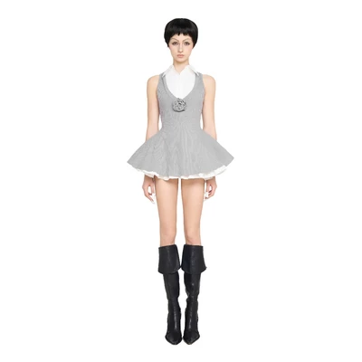 LSOUL Đầm Body Xám Dáng Xoè Tiểu Thư Kèm Đầm Sơ Mi Trắng Tách Riêng Nữ Tính Moore Set B24031395