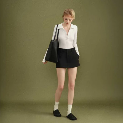 HIGHCHIC - OWEN MINI SKIRT - CHÂN VÁY NGẮN - KAKI COTTON - CÓ LỚP LÓT