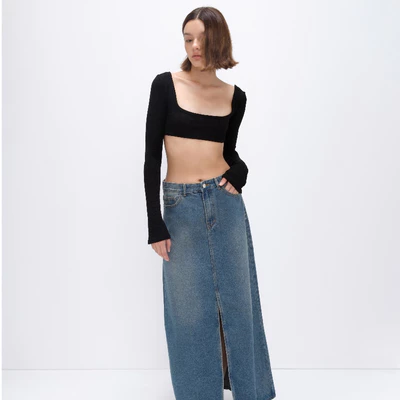 HIGHCHIC - CODY CROPTOP - ÁO THUN TAY DÀI - THUN COTTON