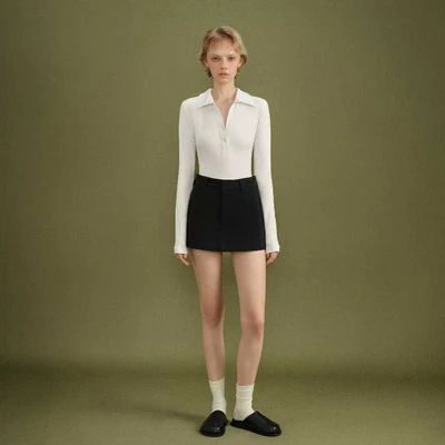 HIGHCHIC - CASS BODYSUIT - BODYSUIT TAY DÀI - CỔ POLO