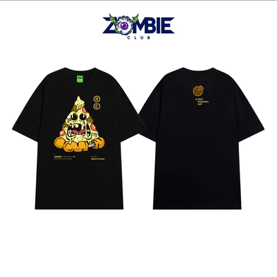 Áo Thun Zombie Club PIZZA, Local Brand Unisex cotton 100% 250gsm Chính Hãng