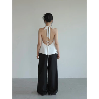 Áo yếm linen cột hở lưng | 𝐒𝐎𝐌𝐒 | 𝐊𝐧𝐨𝐭 𝐓𝐨𝐩