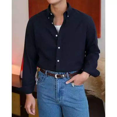 Áo Sơ Mi Nam B Brown Trơn Dandy Shirts - Vải Oxford, Form Regular Fit, Cổ Button Down, Dùng Đi Làm