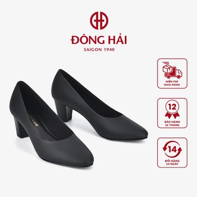 Giày Cao Gót Nữ Đông Hải Da Bò Gót Vuông Êm Ấi 5cm - G5704