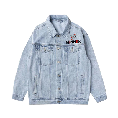 Áo Jean Vato Winner- áo khoác jean nam, nữ, khoác denim form rộng, basic, thêu họa tiết cá tính
