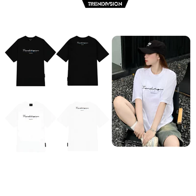 Áo thun Local Brand TRENDIVISION Cotton 100% Unisex Nam Nữ TD02 Form Rộng Tay Lỡ Oversize