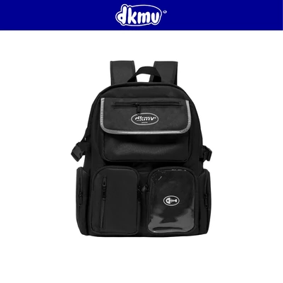 Balo đi học nữ kiểu canvas nhiều ngăn màu đen DKMV - Original Backpack | K-P12