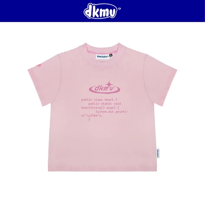 Áo kiểu nữ màu hồng thêu trái tim DKMV thiết kế in chữ đáng yêu System Baby Tee | K15-T5
