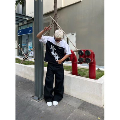 Áo thun Jersey in ngôi sao form boxy