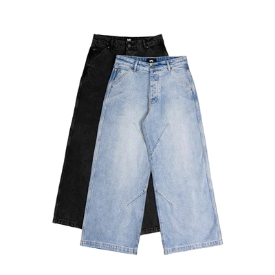 MAHU - QUẦN JEANS ỐNG RỘNG WASH BẠC UNISEX