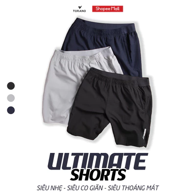 Quần Short nam TORANO ULTIMATE SHORTS  thể thao vải gió basic phối chun cạp, mềm, siêu nhẹ, co giãn tốt FSBW001