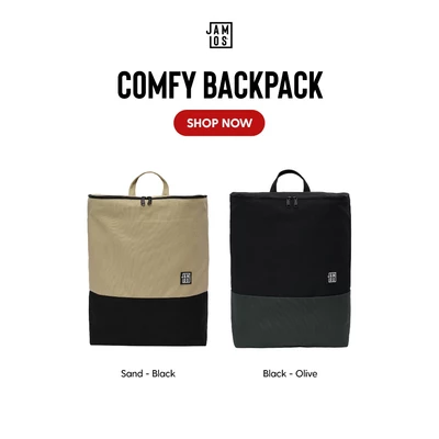 Comfy Backpack - Balo canvas dáng trụ đứng 14inch thoải mái hàng ngày Jamlos