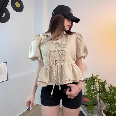 Áo Babydoll form Sơ mi tay bồng bềnh FFCLUB