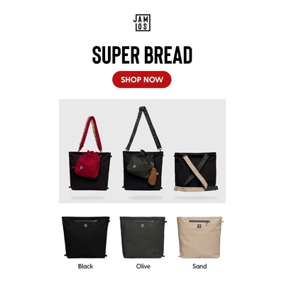 Buffet Super Bread - Túi vải canvas dáng to oversize sáng tạo lắp ráp đa dạng kiểu đeo Jamlos