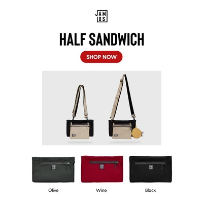 Buffet Half Sandwich - Túi vải canvas dáng chữ nhật lắp ráp sáng tạo đa dạng kiểu đeo Jamlos