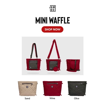 Buffet Mini Waffle - Túi vải canvas hoạ tiết chần sáng tạo lắp ráp đa dạng kiểu đeo Jamlos