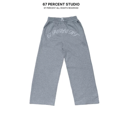 Quần Dài Sweat Pant Màu Xám 67PERCENT / 67% Chất Liệu Cotton Thêu Logo - CROTCH EMBROIDERY SWEATPANTS