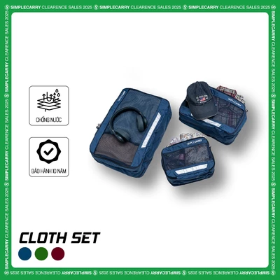 Set Túi Quần Áo Du Lịch SimpleCarry Cloth Set Có 3 Sizes S,M,L, Thiết Kế Ngăn Đôi, Có Tay Cầm, Chống Thấm Tốt