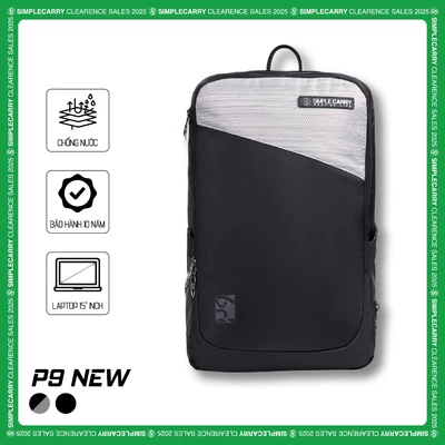 Balo Văn Phòng & Công Sở SimpleCarry P9 new Màu Đen/Xám, Đựng Vừa Laptop 15 Inch, Co Dãn Tốt