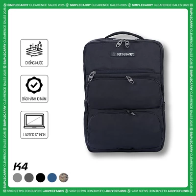 Balo Nam Nữ Hàn Quốc SimpleCarry K4 Nhiều Ngăn, Có Ngăn Lưới Đựng Adapter